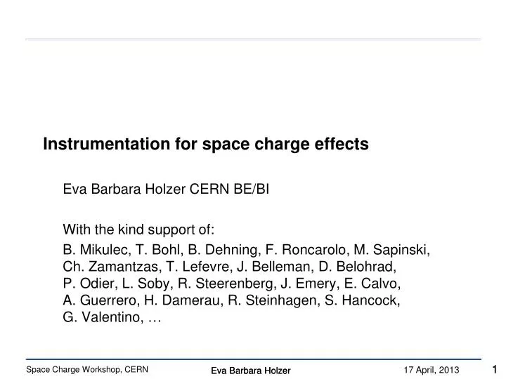 instrumentation for space charge effects