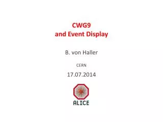 CWG9 and Event Display