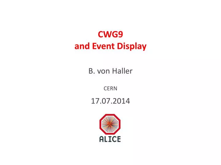 cwg9 and event display