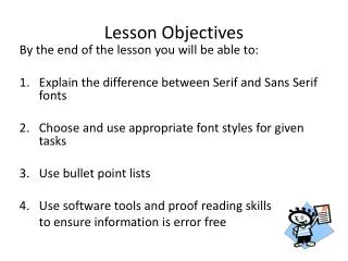 Lesson Objectives