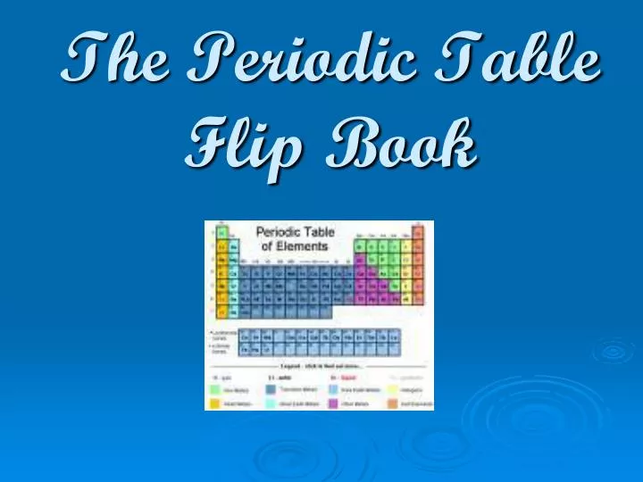 the periodic table flip book
