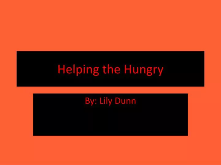 helping the hungry