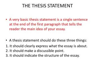THE THESIS STATEMENT