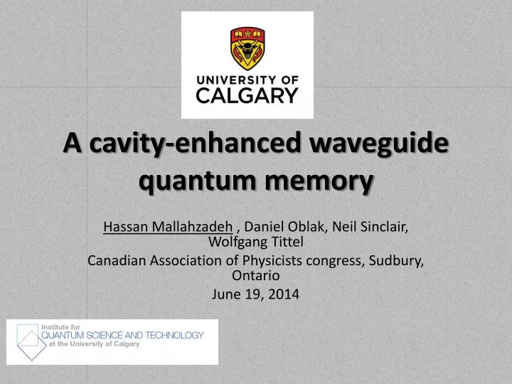a cavity enhanced waveguide quantum memory