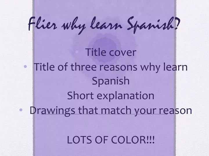 flier why learn spanish