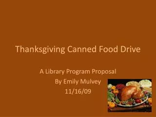 Thanksgiving Canned Food Drive