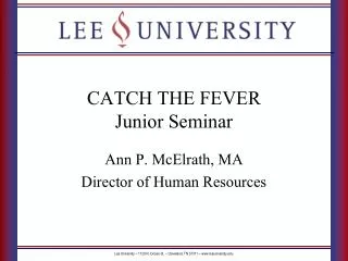 CATCH THE FEVER Junior Seminar