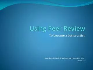 Using Peer Review
