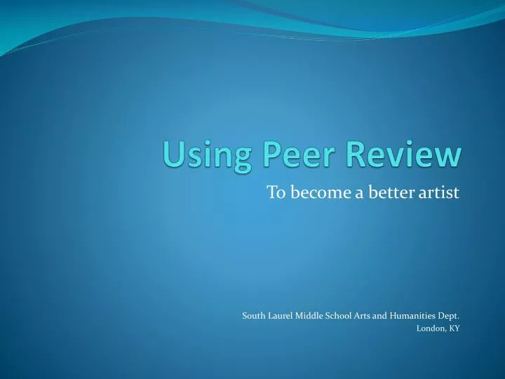 using peer review