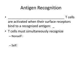 Antigen Recognition