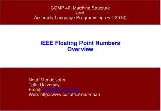 IEEE Floating Point Numbers Overview