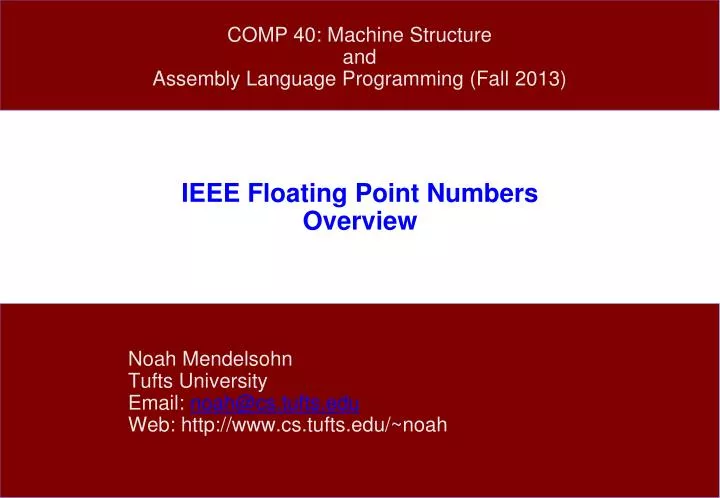 ieee floating point numbers overview