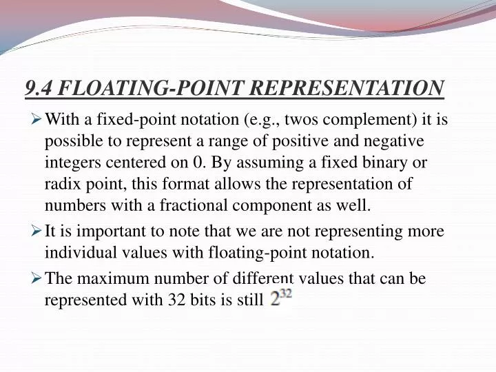 9 4 floating point representation