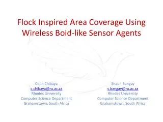 Flock Inspired Area Coverage Using Wireless Boid-like Sensor Agents