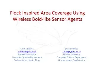 flock inspired area coverage using wireless boid like sensor agents