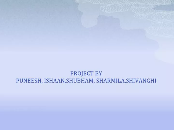 project by puneesh ishaan shubham sharmila shivanghi