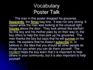Vocabulary Poster Talk
