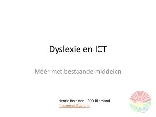 dyslexie en ict