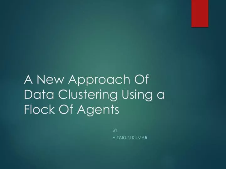 a new approach of data clustering using a flock of agents