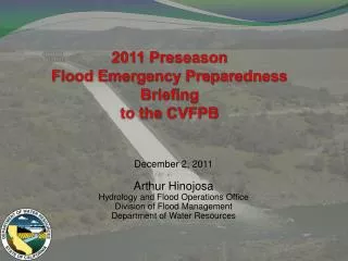 2011 Preseason Flood Emergency Preparedness Briefing to the CVFPB
