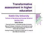 Transformative assessment in higher education - slide 1