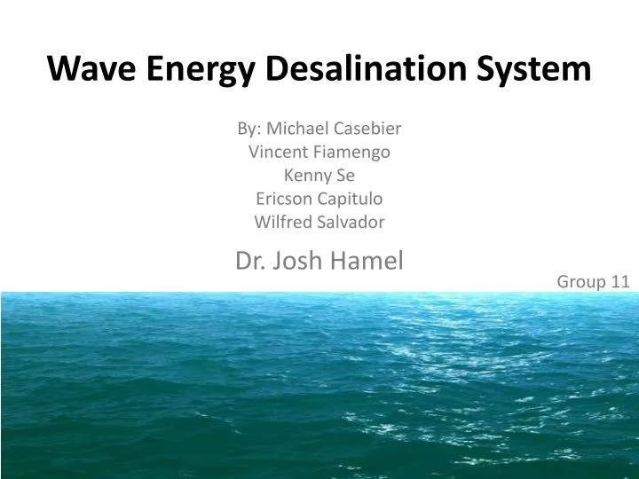 wave energy desalination system