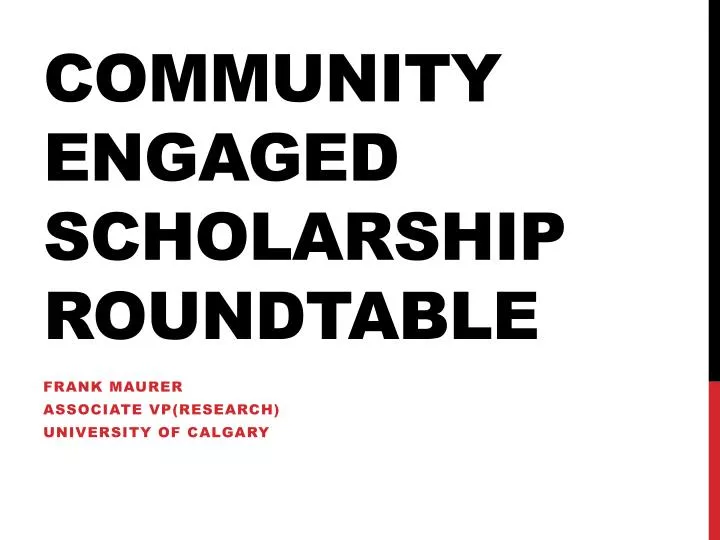 community engaged scholarship roundtable