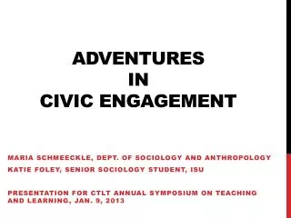 Adventures in Civic Engagement