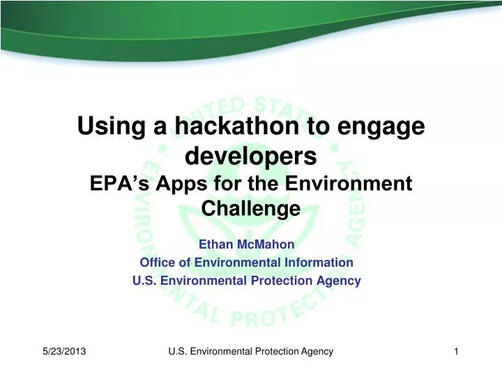 using a hackathon to engage developers epa s apps for the environment challenge
