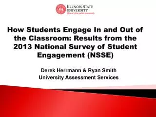 Derek Herrmann &amp; Ryan Smith University Assessment Services