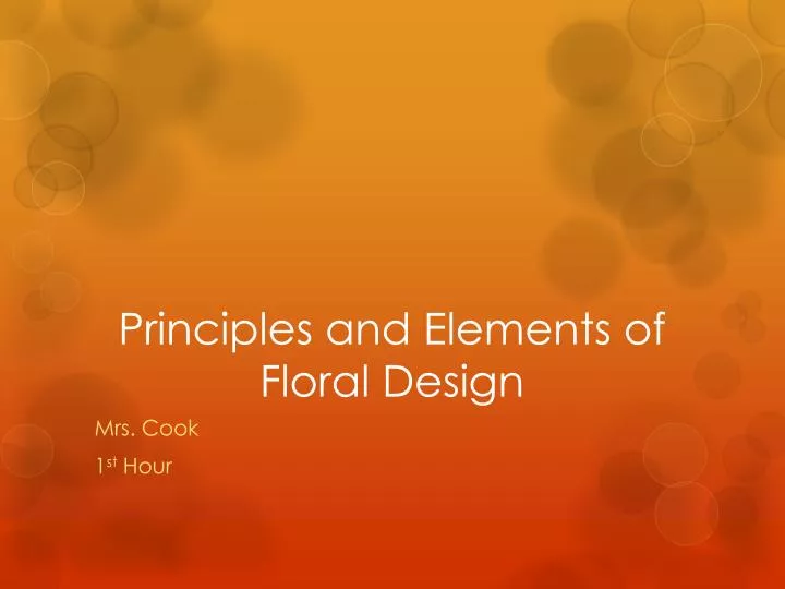 principles and elements of floral design