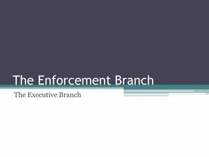 the enforcement branch