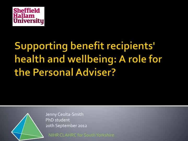 supporting benefit recipients health and wellbeing a role for the personal adviser