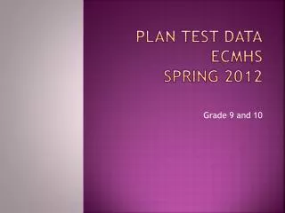 PLAN Test data ECMHS Spring 2012