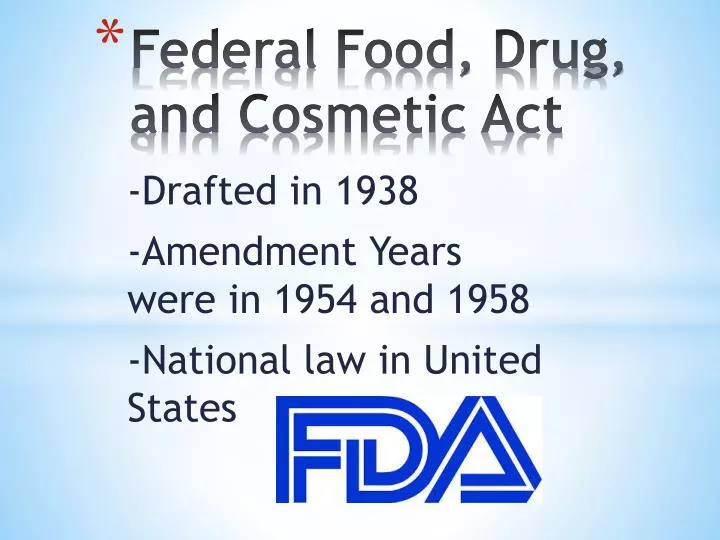 federal food drug and cosmetic act