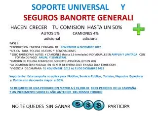 soporte universal y seguros banorte generali