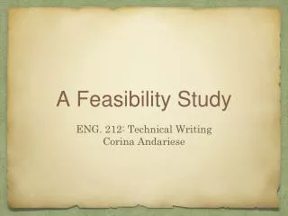 A Feasibility Study