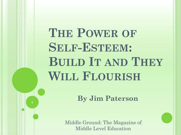 the power of self esteem build it and they will flourish