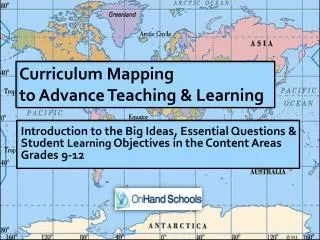 Curriculum Mapping to Advance Teaching &amp; Learning