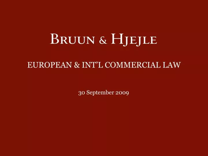european int l commercial law