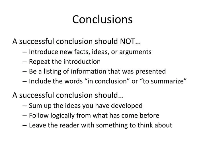 conclusions