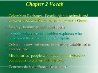 Chapter 2 Vocab