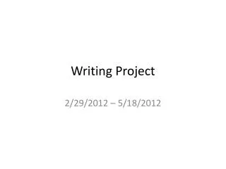 writing project