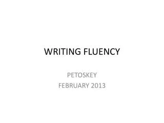 writing fluency