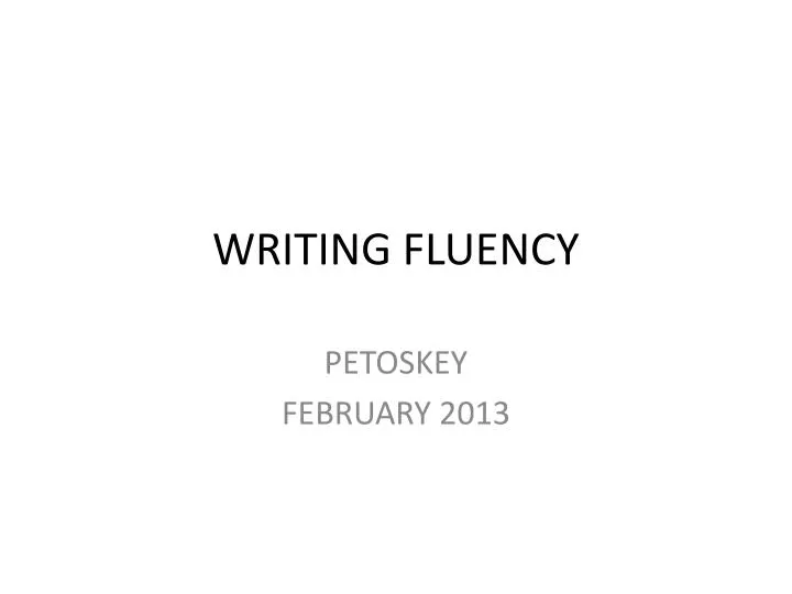 writing fluency