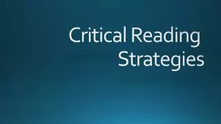 critical reading strategies