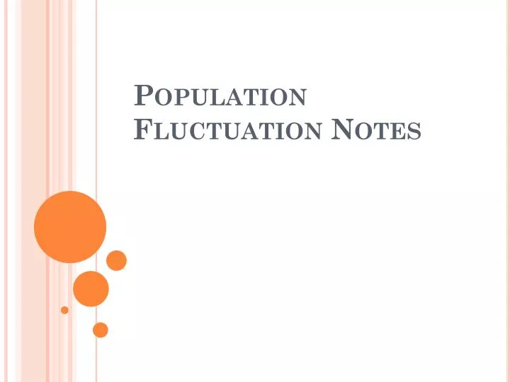 population fluctuation notes