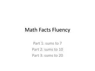 math facts fluency