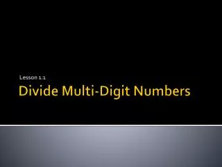 Divide Multi-Digit Numbers