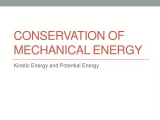 conservation of mechanical energy